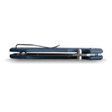 Raccoon - Top Liner Lock | Blue Micarta + 14C28N Drop Point - A2905