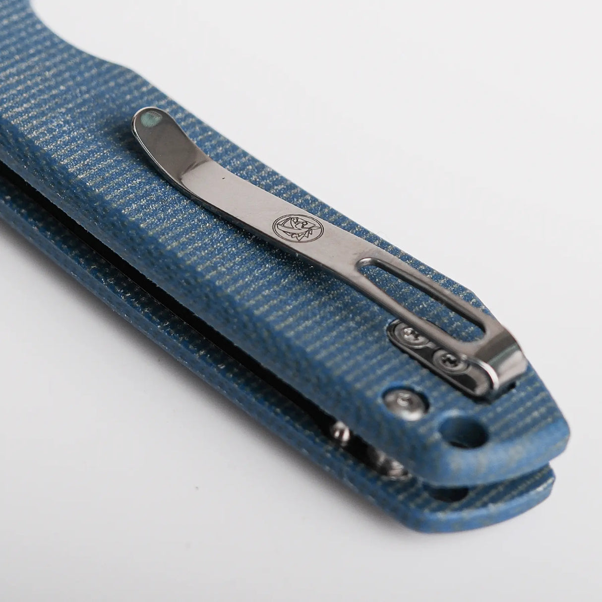 Raccoon - Top Liner Lock | Blue Micarta + 14C28N Drop Point - A2905