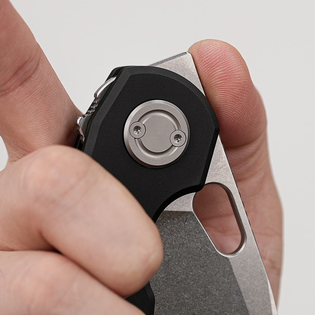 Ankylo | Black Aluminium + Stonewash 154CM