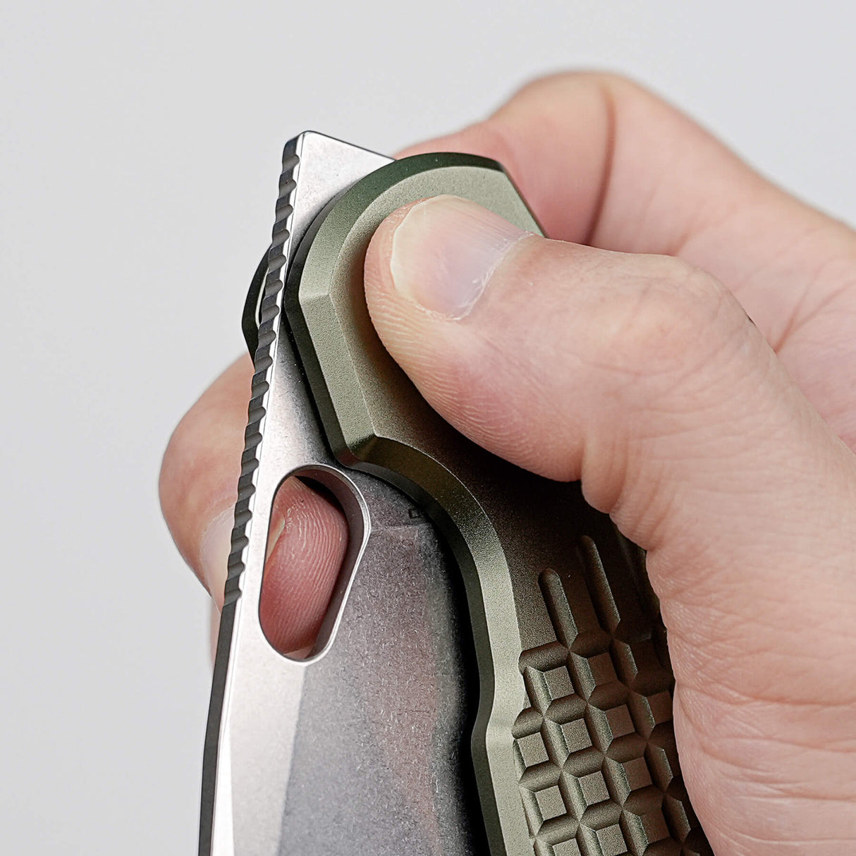 Ankylo | Olive Drab Aluminium + Stonewash Elmax