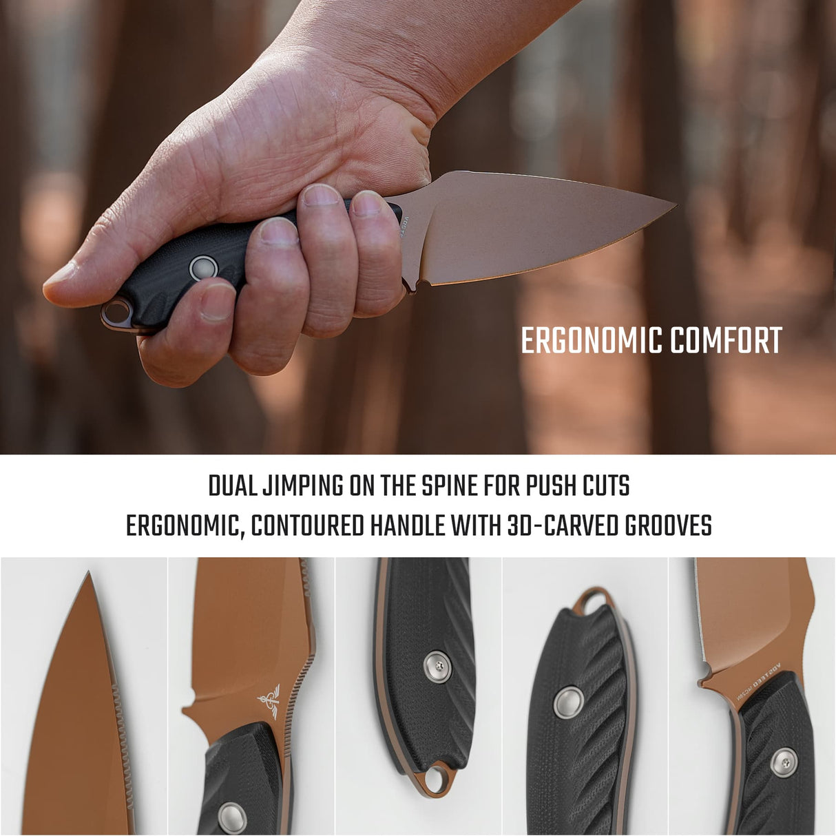 Inferno | Black G10 + Copper Dune 14C28N - D0801