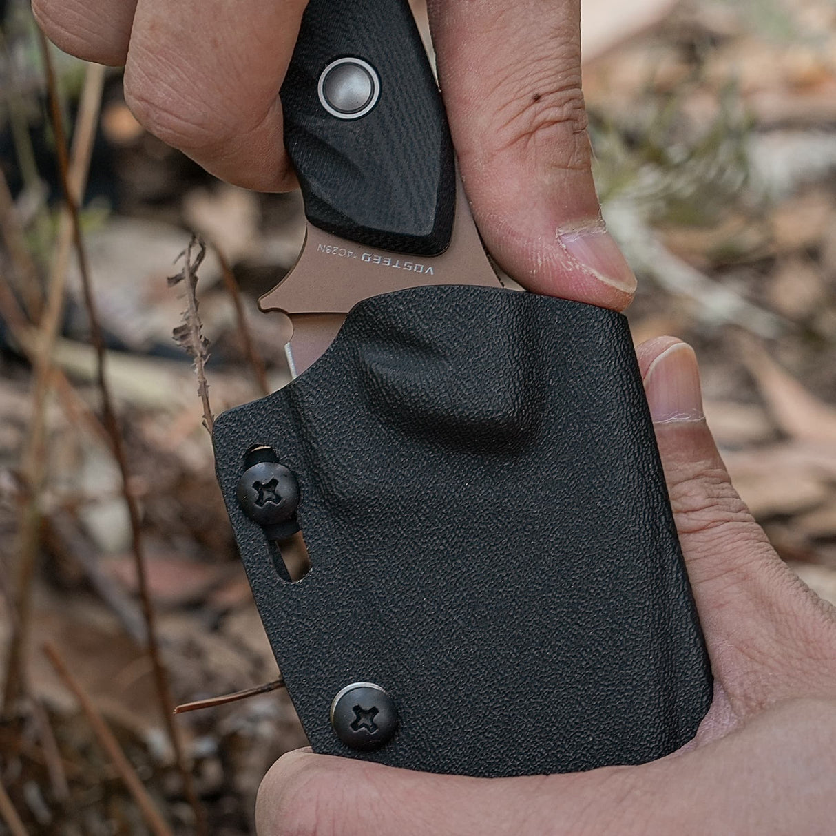 Inferno | Black G10 + Copper Dune 14C28N - D0801