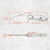 Inferno | Blue Ocean Micarta + Stonewash 14C28N - D0802