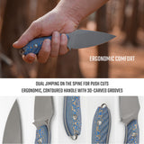 Inferno | Blue Ocean Micarta + Stonewash 14C28N - D0802