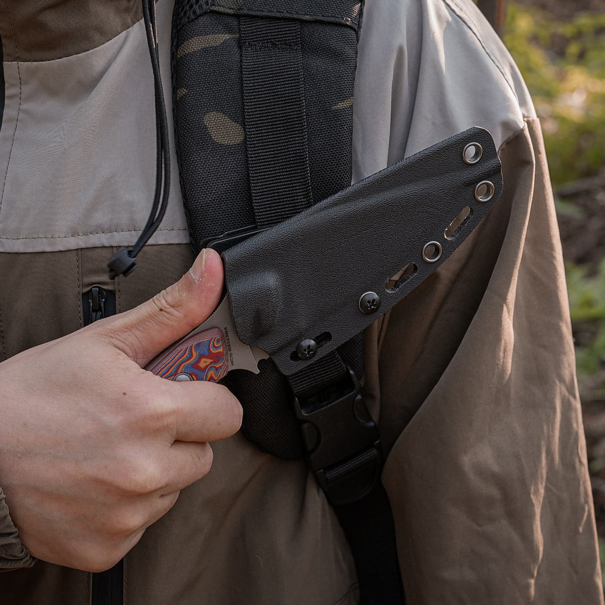 Inferno | Copper Raindrop Micarta + Stonewash 14C28N - D0803