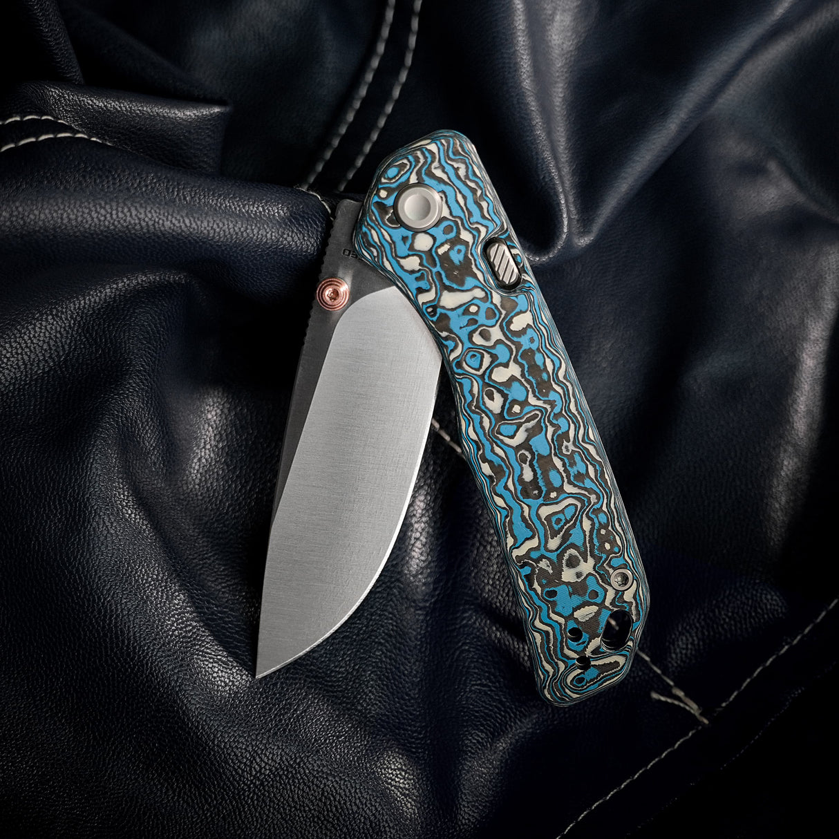 Marten | Blue Carbon Fibre + 154CM - A1609