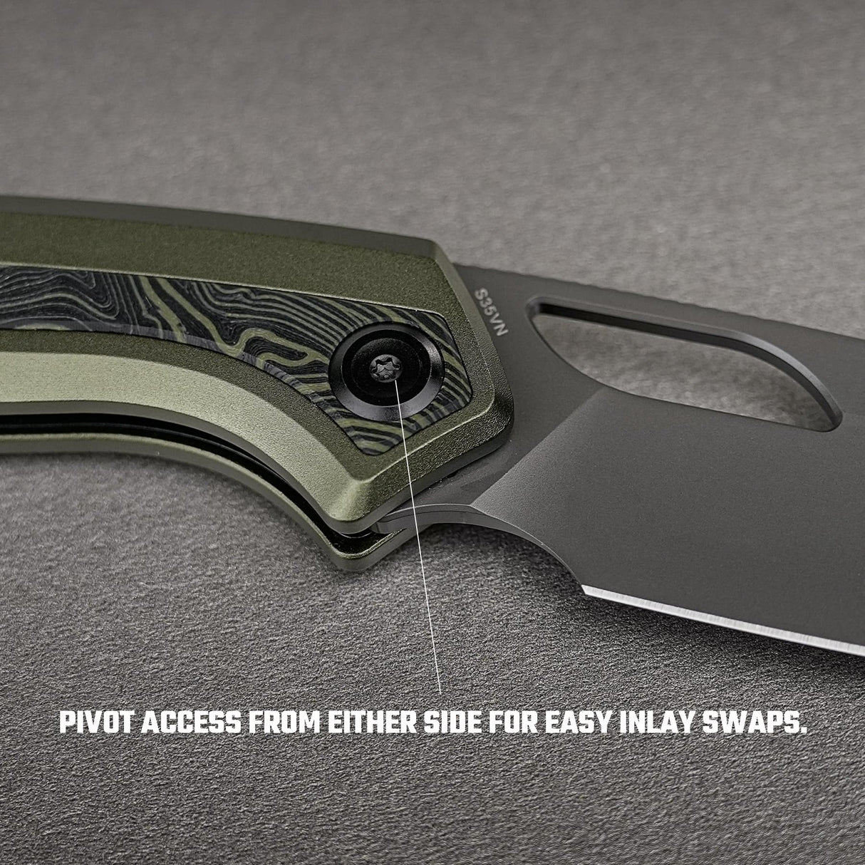 Kroc 329 | Olive Green Aluminium Topo G10 + Destroyer Grey S35VN - A1812