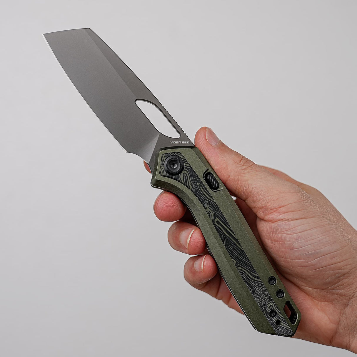 Kroc 329 | Olive Green Aluminium Topo G10 + Destroyer Grey S35VN - A1812