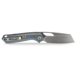 Kroc 329 | Grey Aluminium Ocean Micarta + Satin S35VN - A1813