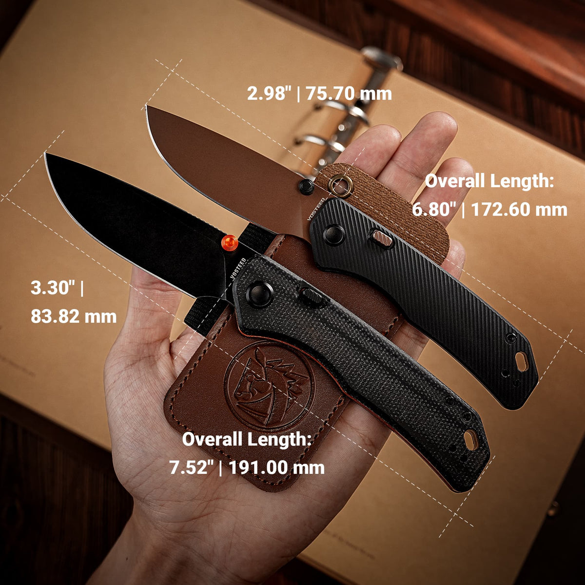 Marten 330 | Black Micarta + Blackwash 14C28N - A1622