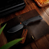 Marten 330 | Black Micarta + Blackwash 14C28N - A1622