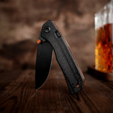 Marten 330 | Black Micarta + Blackwash 14C28N - A1622