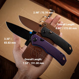 Marten 330 | Purple G10 + Blackwash 14C28N - A1623