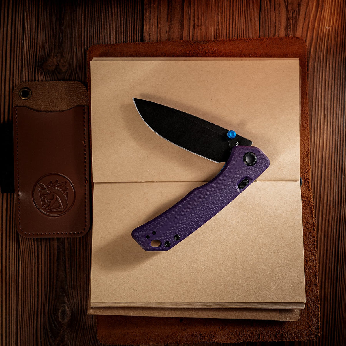 Marten 330 | Purple G10 + Blackwash 14C28N - A1623