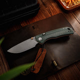 Marten 330 | Green Micarta + Stonewash 14C28N - A1624