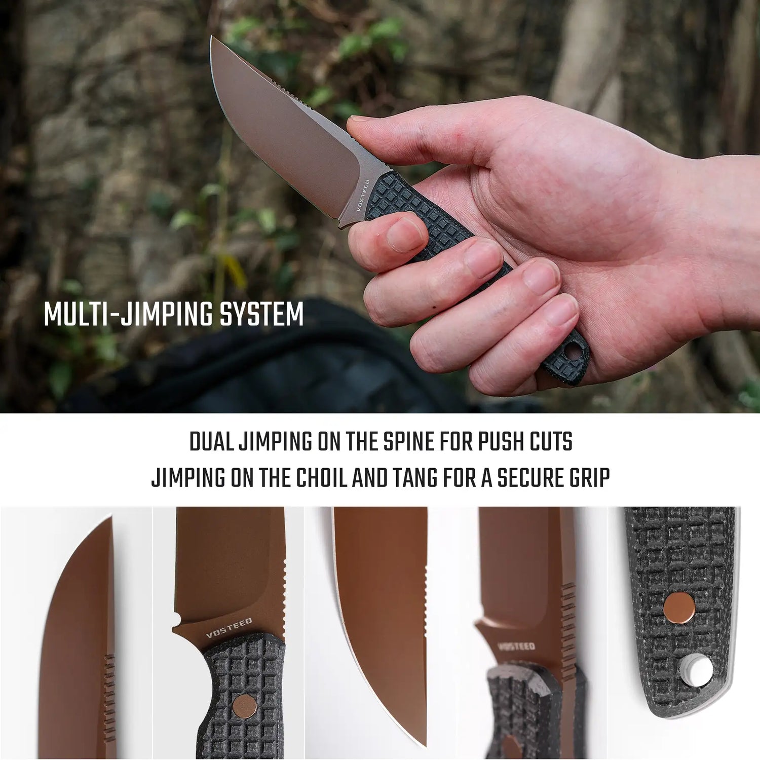 Mink - Fixed Blade | Black G10 + Copper Dune 14C28N - D0106
