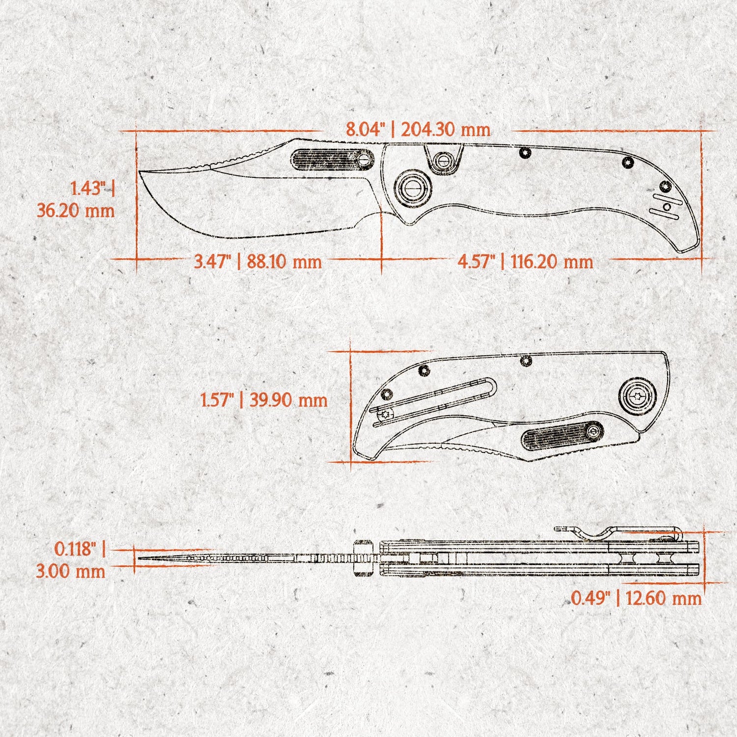 Naga | Ivory Drift Micarta + Blackwash S35VN - A3905