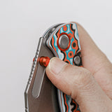 Naga | Coral Orbit Bamboo Micarta + Stonewash S35VN - A3907