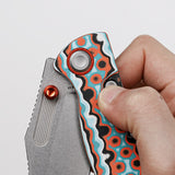 Naga | Coral Orbit Bamboo Micarta + Stonewash S35VN - A3907