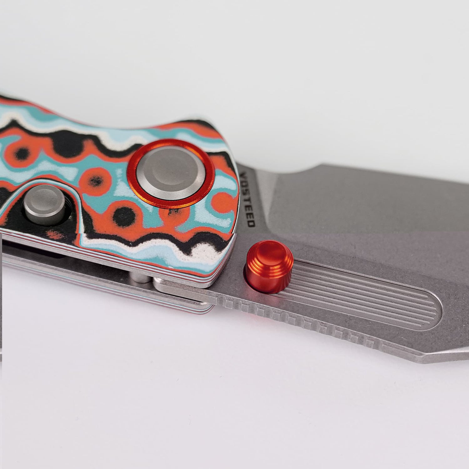 Naga | Coral Orbit Bamboo Micarta + Stonewash S35VN - A3907