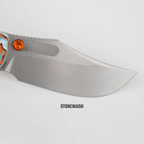 Naga | Coral Orbit Bamboo Micarta + Stonewash S35VN - A3907
