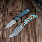 Naga | Coral Orbit Bamboo Micarta + Stonewash S35VN - A3907