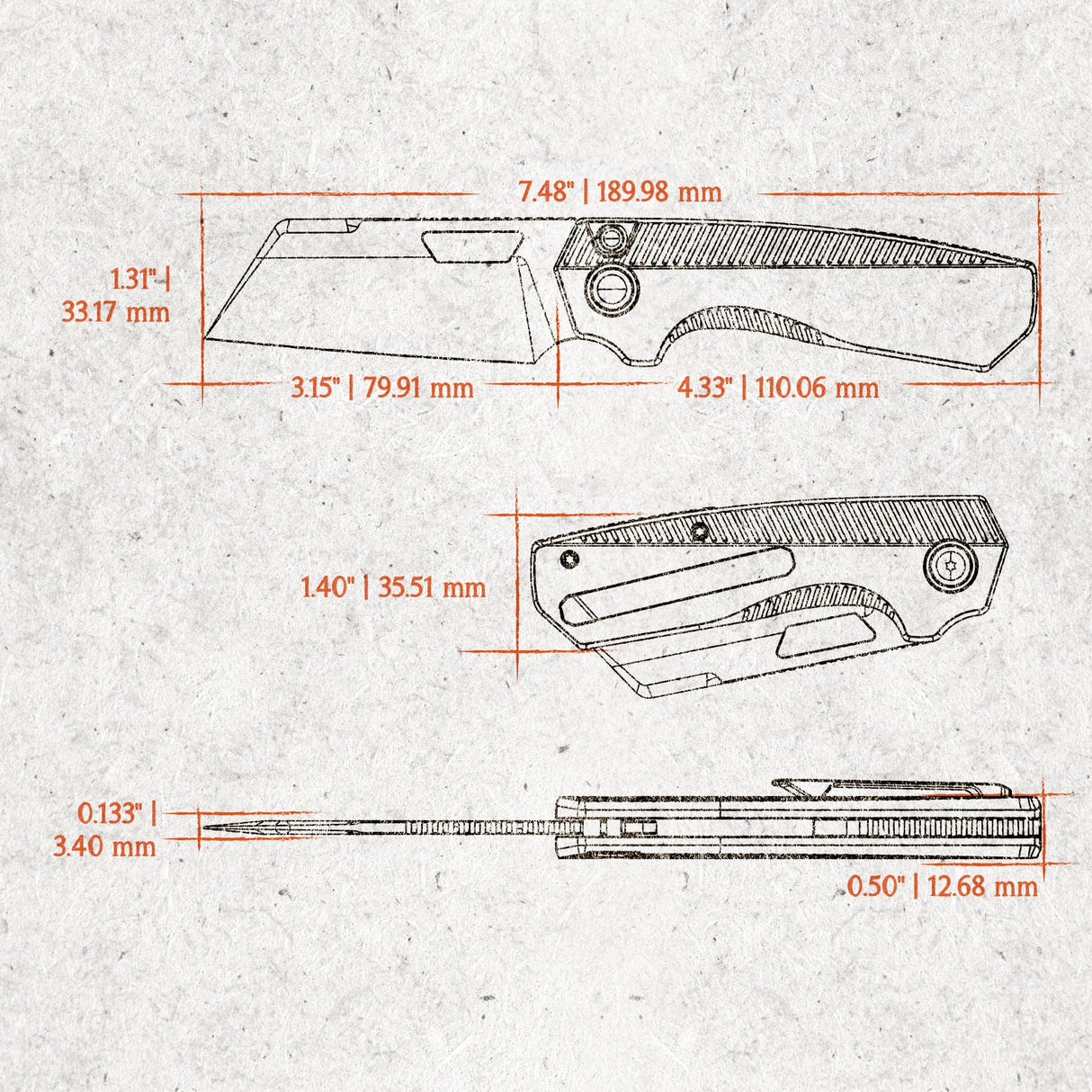 Nip-L | Dark Red/Purple Ti + Blackwashed Elmax - A4204