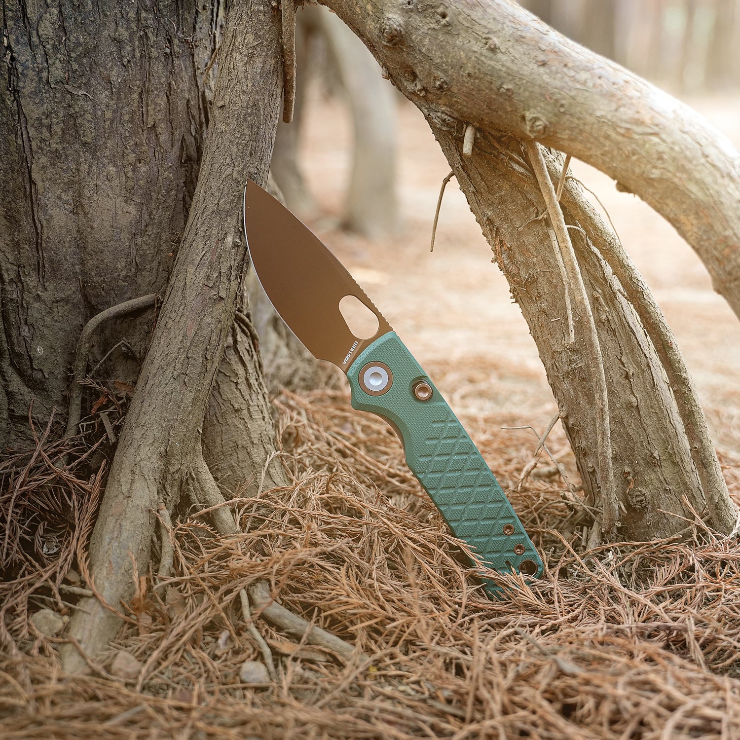 Porcupine | Green Crosshatch G10 + Copper Dune 14C28N - A2623