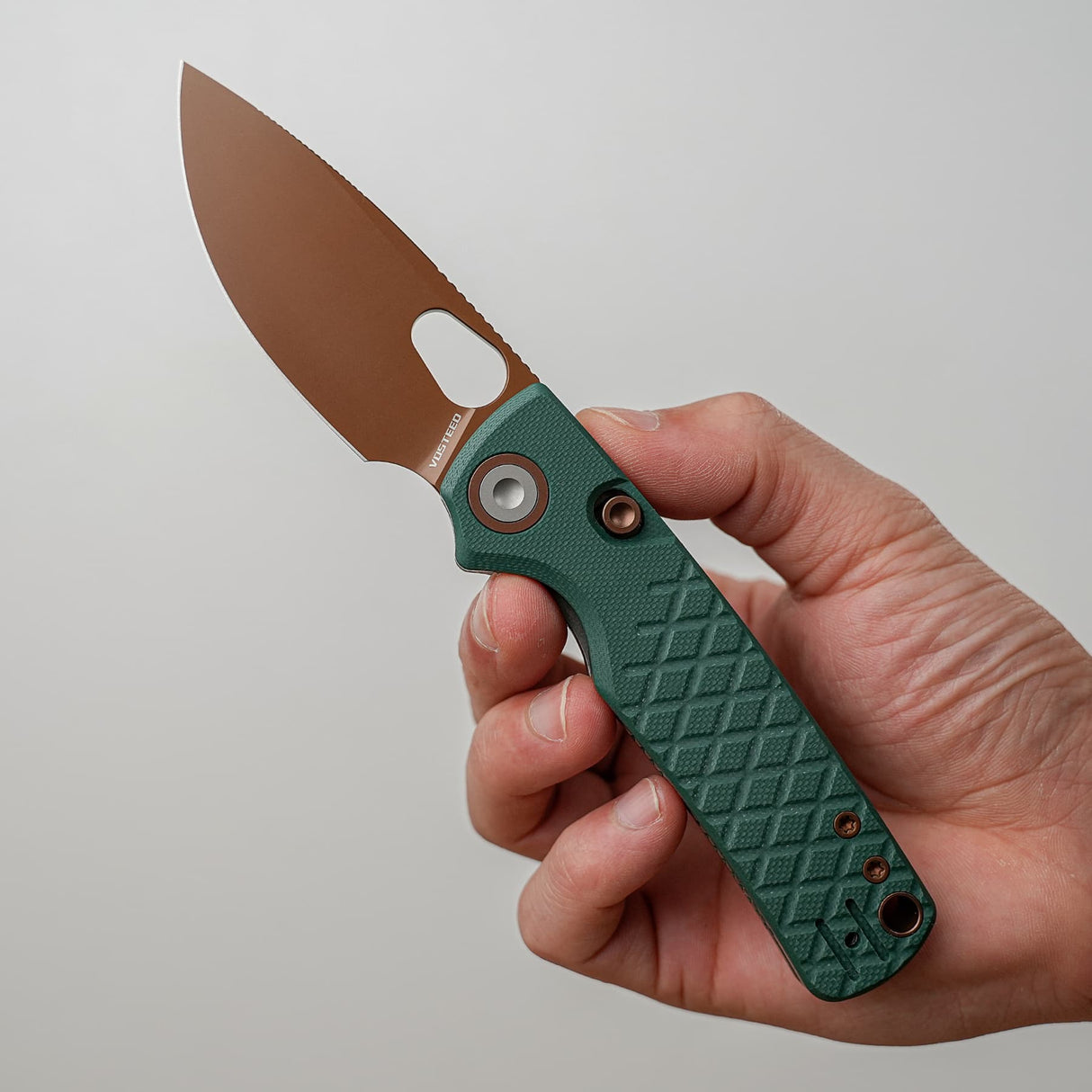 Porcupine | Green Crosshatch G10 + Copper Dune 14C28N - A2623