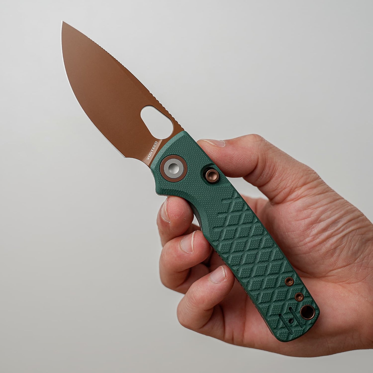 Porcupine | Green Crosshatch G10 + Copper Dune 14C28N - A2623