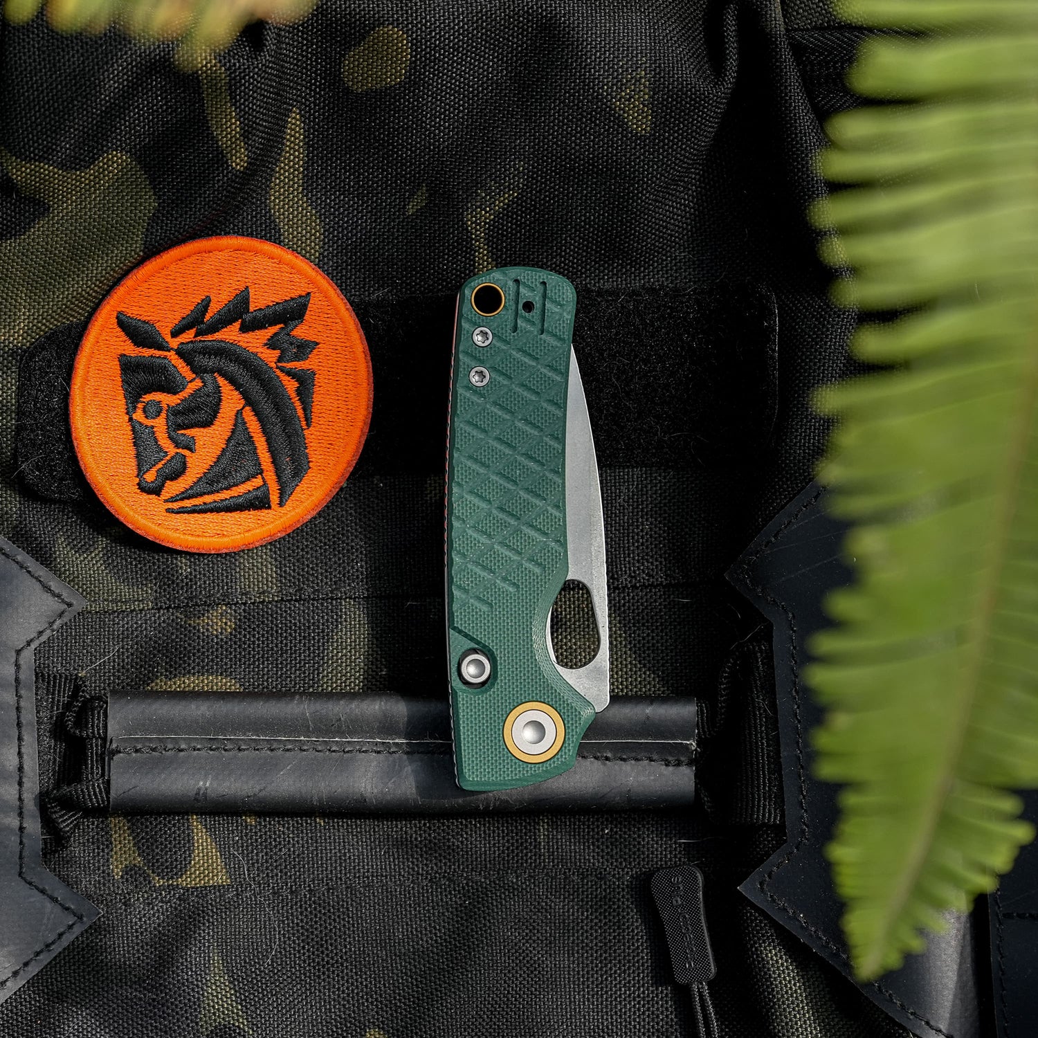 Porcupine | Green Crosshatch G10 + Stonewash 14C28N - A2624