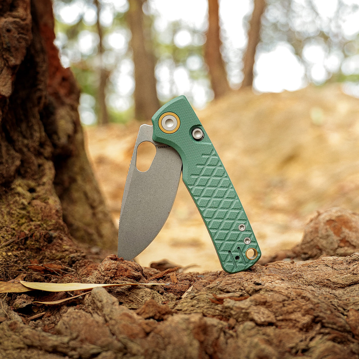 Porcupine | Green Crosshatch G10 + Stonewash 14C28N - A2624