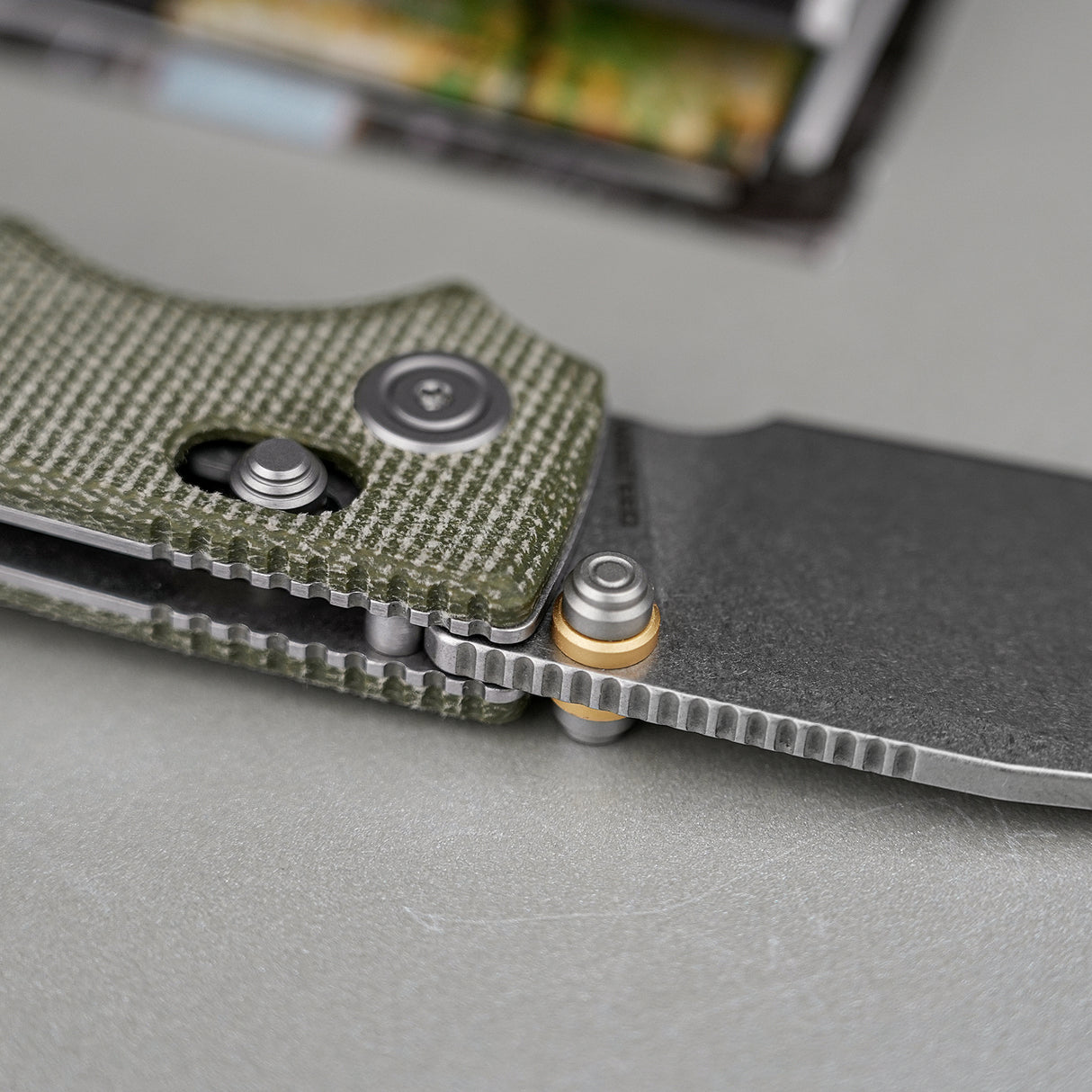 Porcupine ModSwap™ | Green Micarta + Stonewash 154CM - A3104