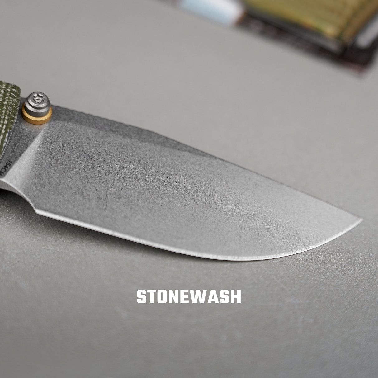 Porcupine ModSwap™ | Green Micarta + Stonewash 154CM - A3104