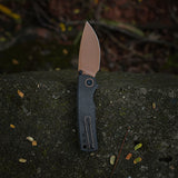 Porcupine Thumb Stud | Black Micarta + Copper Dune 14C28N - A2610