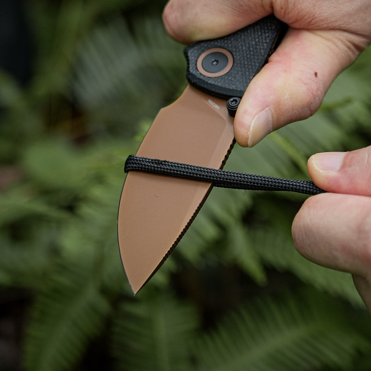 Porcupine Thumb Stud | Black Micarta + Copper Dune 14C28N - A2610