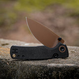Porcupine Thumb Stud | Black Micarta + Copper Dune 14C28N - A2610