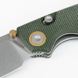 Porcupine Thumb Stud | Green Micarta + Stonewash 14C28N - A2611