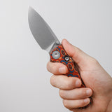 Porcupine Thumb Stud | Copper Raindrop Micarta + Stonewash 14C28N - A2613
