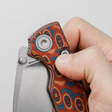 Porcupine Thumb Stud | Copper Raindrop Micarta + Stonewash 14C28N - A2613