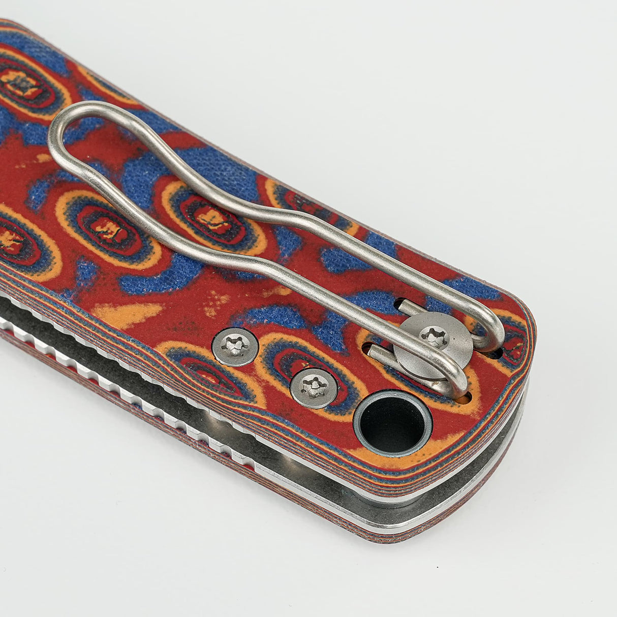 Porcupine Thumb Stud | Copper Raindrop Micarta + Stonewash 14C28N - A2613