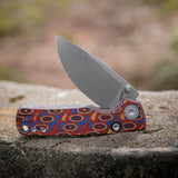 Porcupine Thumb Stud | Copper Raindrop Micarta + Stonewash 14C28N - A2613