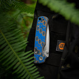 Porcupine Thumb Stud | Blue Ocean Micarta + Satin 14C28N - A2614