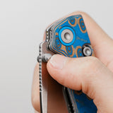 Porcupine Thumb Stud | Blue Ocean Micarta + Satin 14C28N - A2614