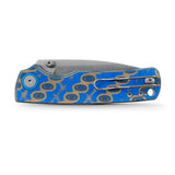 Porcupine Thumb Stud | Blue Ocean Micarta + Satin 14C28N - A2614