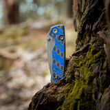 Porcupine Thumb Stud | Blue Ocean Micarta + Satin 14C28N - A2614