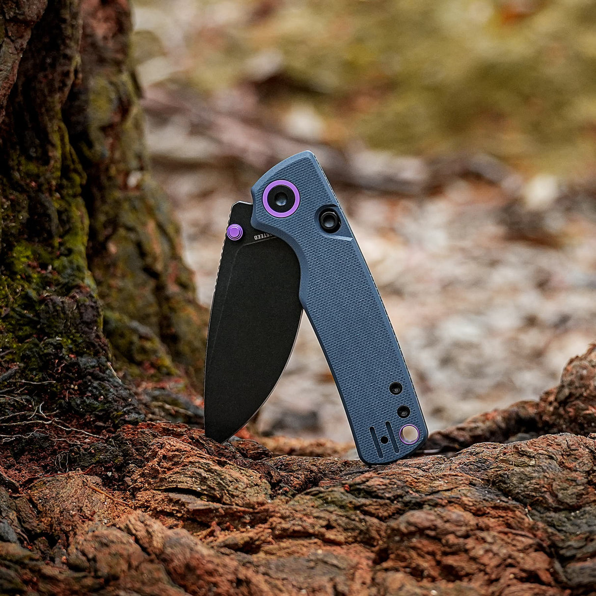 Porcupine Thumb Stud | Blue G10 + Blackwash 14C28N - A2627
