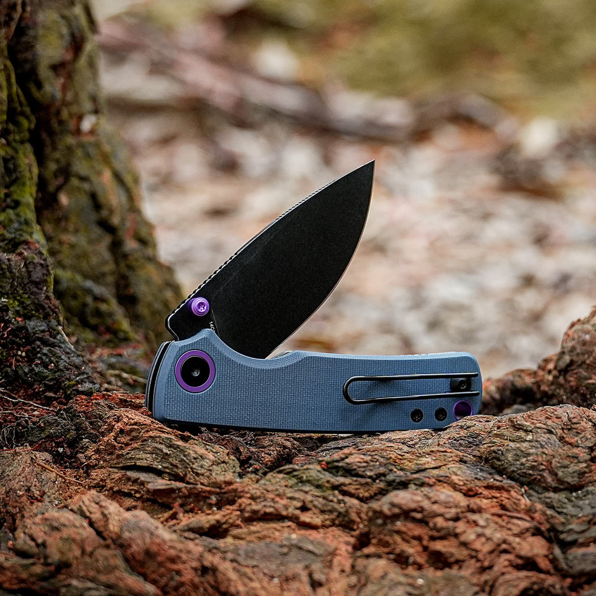 Porcupine Thumb Stud | Blue G10 + Blackwash 14C28N - A2627