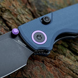 Porcupine Thumb Stud | Blue G10 + Blackwash 14C28N - A2627