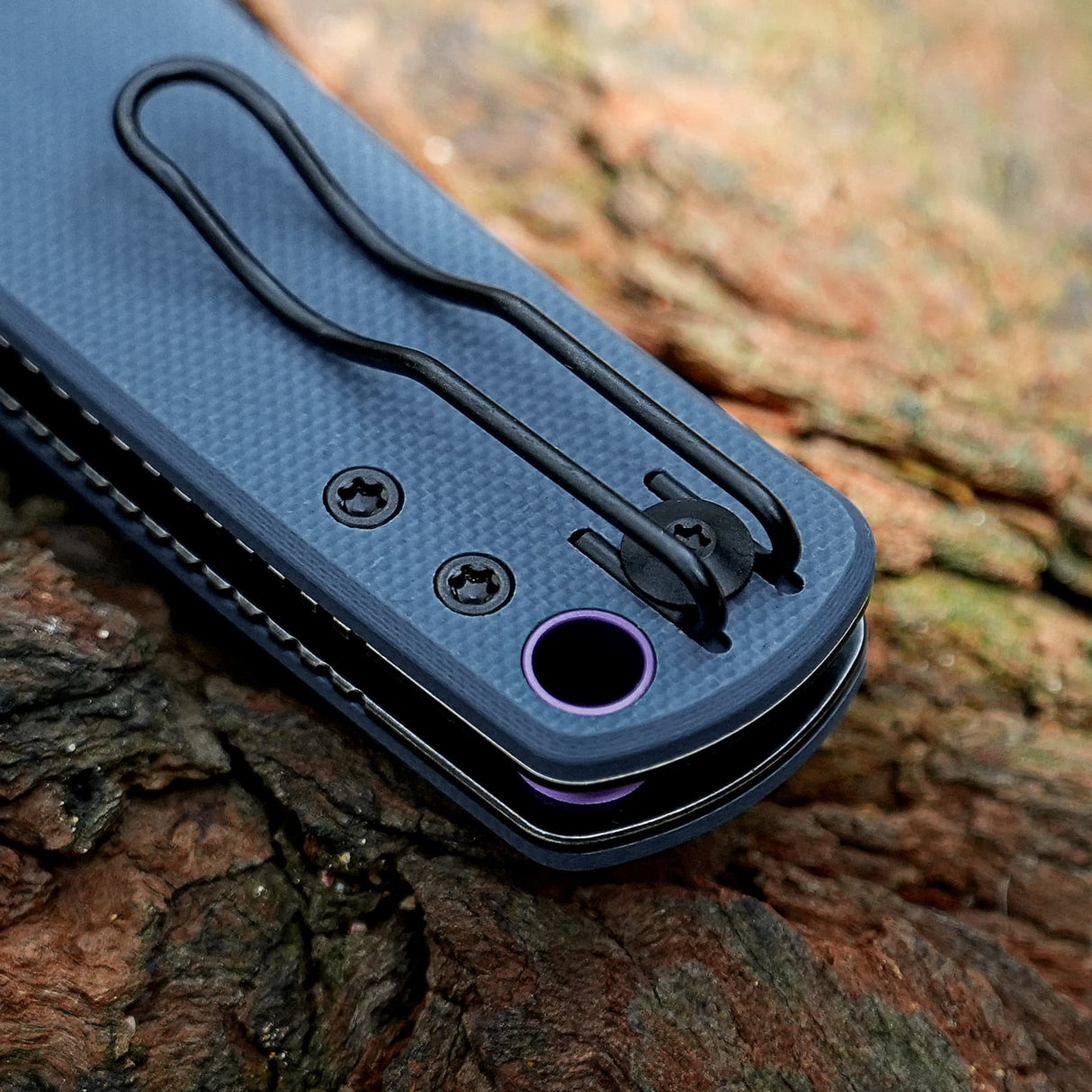 Porcupine Thumb Stud | Blue G10 + Blackwash 14C28N - A2627
